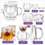 دمنوش ساز شیشه‌ای کینتو Kintu با صافی و درب شیشه‌ای | دینال - تصویر 2