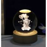 چراغ خواب مدل گوی کریستالی طرح خرس 3D